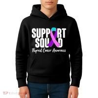 Support Squad Thyroid Cancer Awareness Kids Hoodie thumb 4