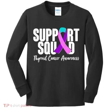 Support Squad Thyroid Cancer Awareness Kids Long Sleeve Shirt