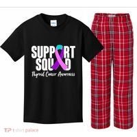 Support Squad Thyroid Cancer Awareness Kids Plaid Pajama Set thumb 0