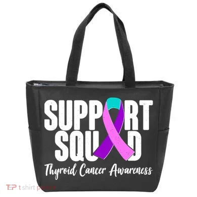Support Squad Thyroid Cancer Awareness Tote Bag