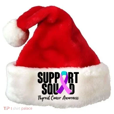 Support Squad Thyroid Cancer Awareness Santa Hat