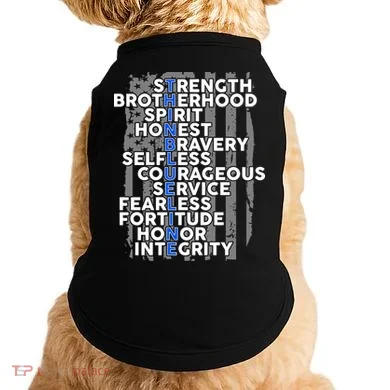 Support The Thin Blue Line US Flag Doggie Tank