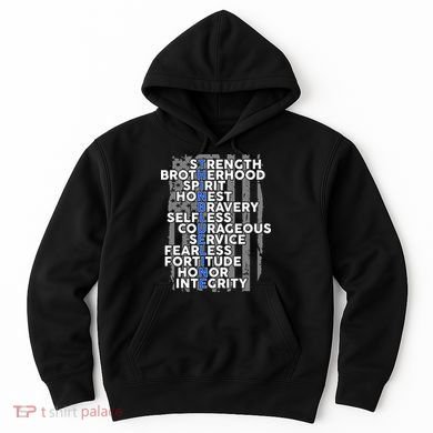Support The Thin Blue Line US Flag Hoodie