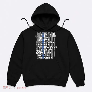 Support The Thin Blue Line US Flag Hoodie