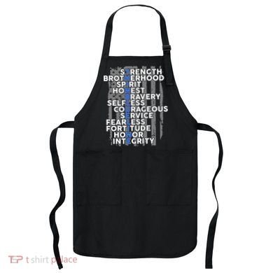 Support The Thin Blue Line US Flag Apron