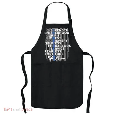 Support The Thin Blue Line US Flag Apron