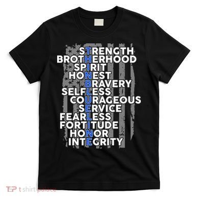 Support The Thin Blue Line US Flag T-Shirt