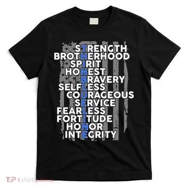 Support The Thin Blue Line US Flag T-Shirt