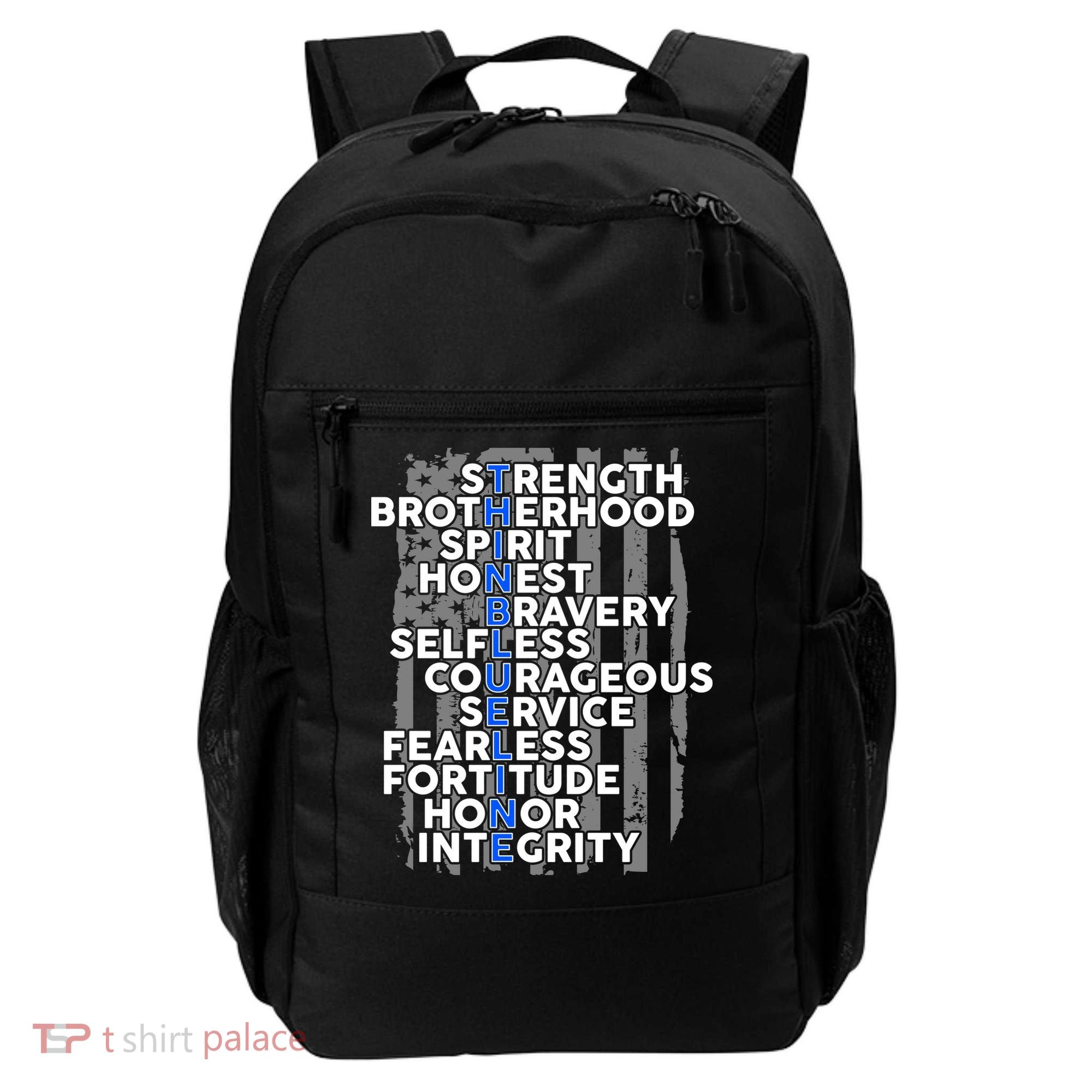 Support The Thin Blue Line US Flag Backpack