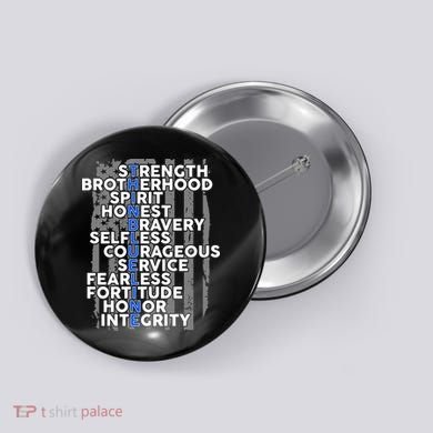 Support The Thin Blue Line US Flag Button