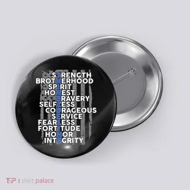 Support The Thin Blue Line US Flag Button