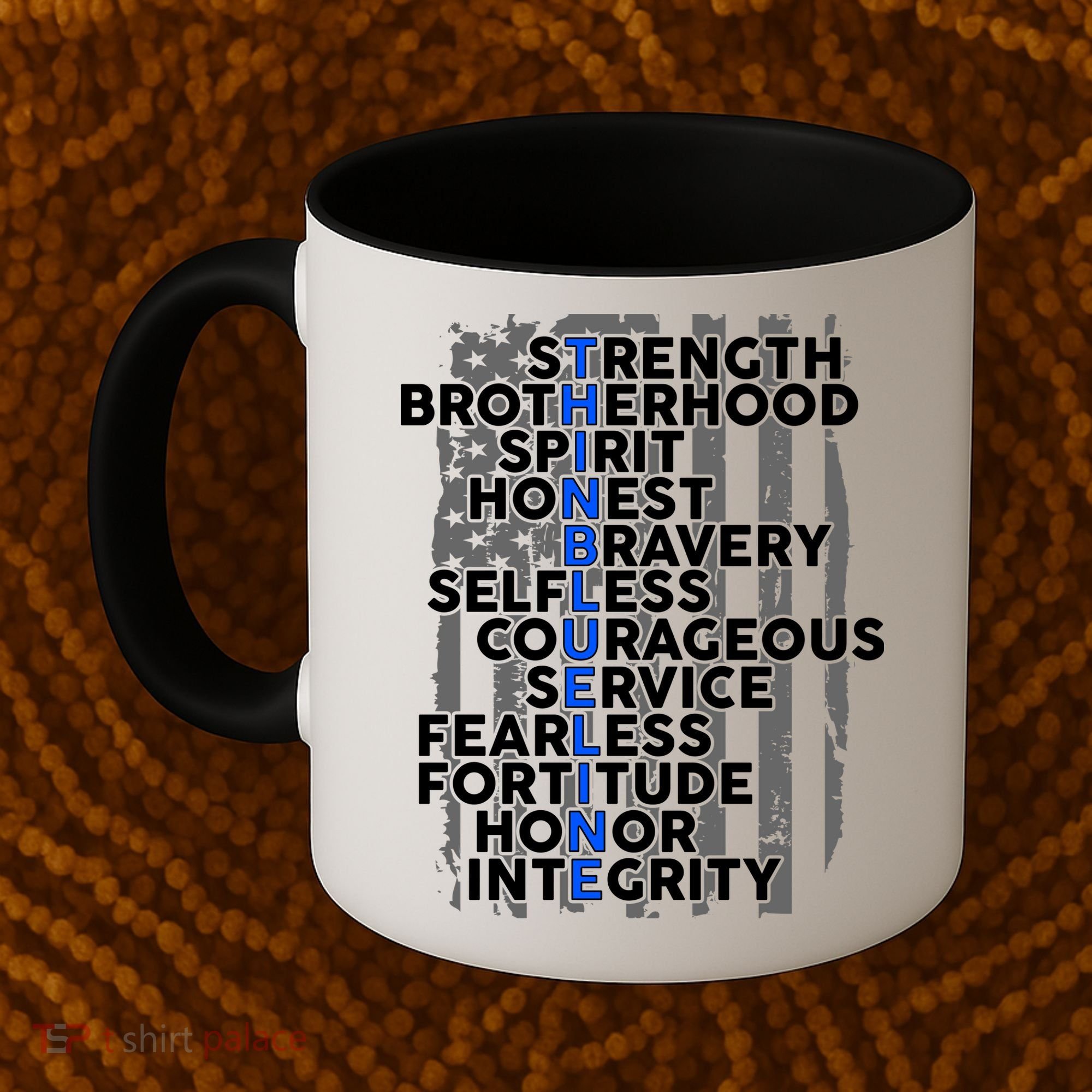 Support The Thin Blue Line US Flag Coffee Mug