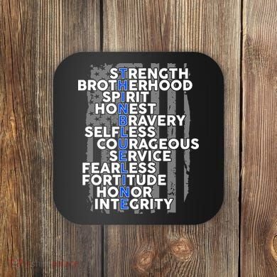 Support The Thin Blue Line US Flag Coaster