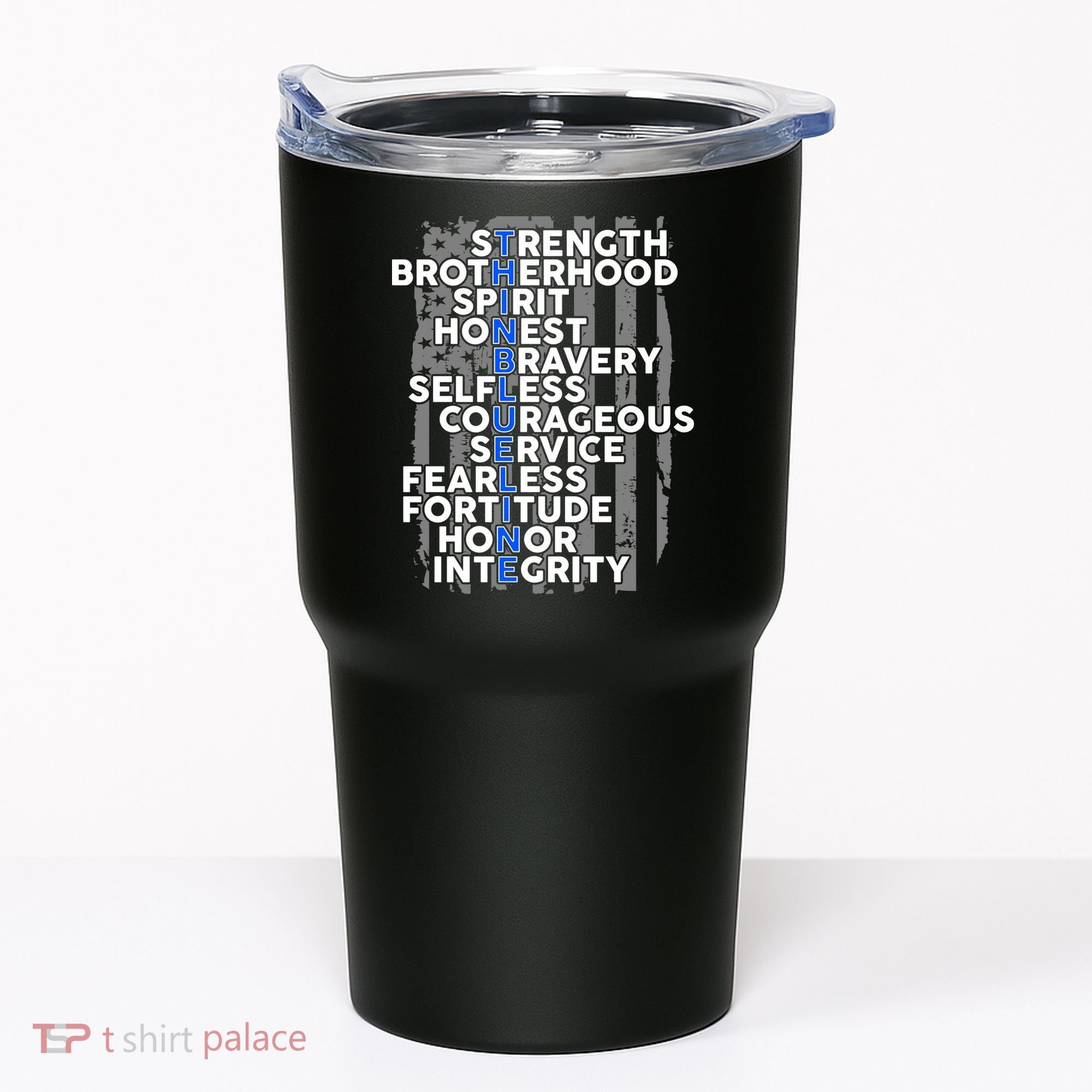 Support The Thin Blue Line US Flag Tumbler