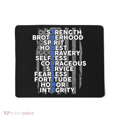 Support The Thin Blue Line US Flag Mousepad