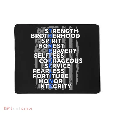 Support The Thin Blue Line US Flag Mousepad