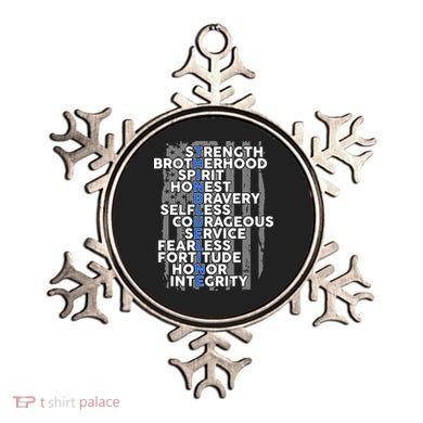 Support The Thin Blue Line US Flag Ornament