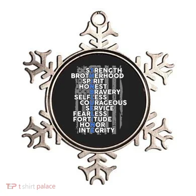 Support The Thin Blue Line US Flag Ornament