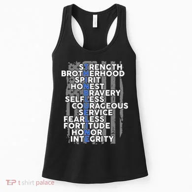 Support The Thin Blue Line US Flag Women's Tank Top