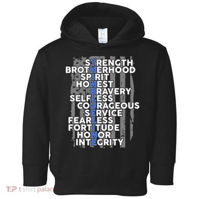Support The Thin Blue Line US Flag Toddler Hoodie