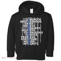Support The Thin Blue Line US Flag Toddler Hoodie thumb 0