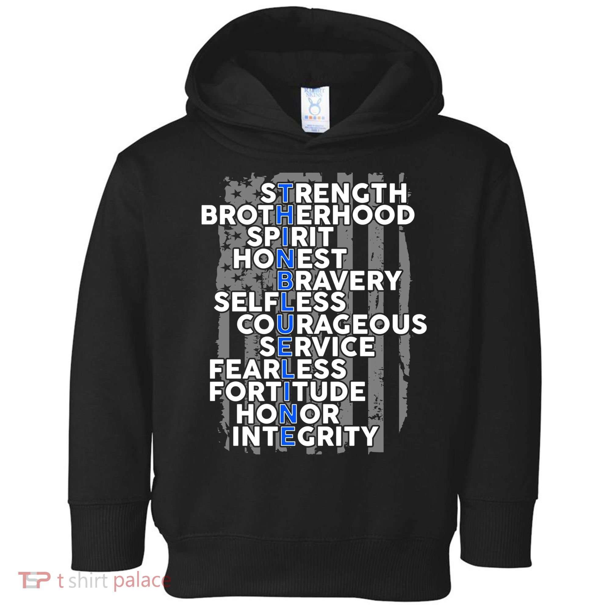 Support The Thin Blue Line US Flag Toddler Hoodie