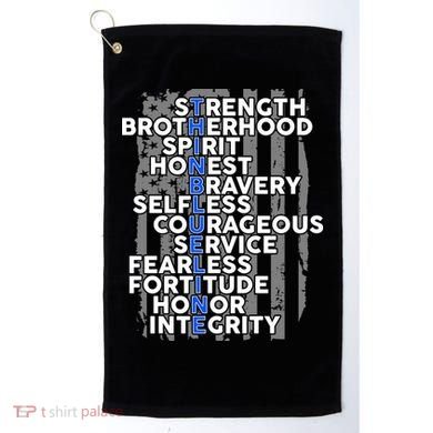 Support The Thin Blue Line US Flag Golf Towel