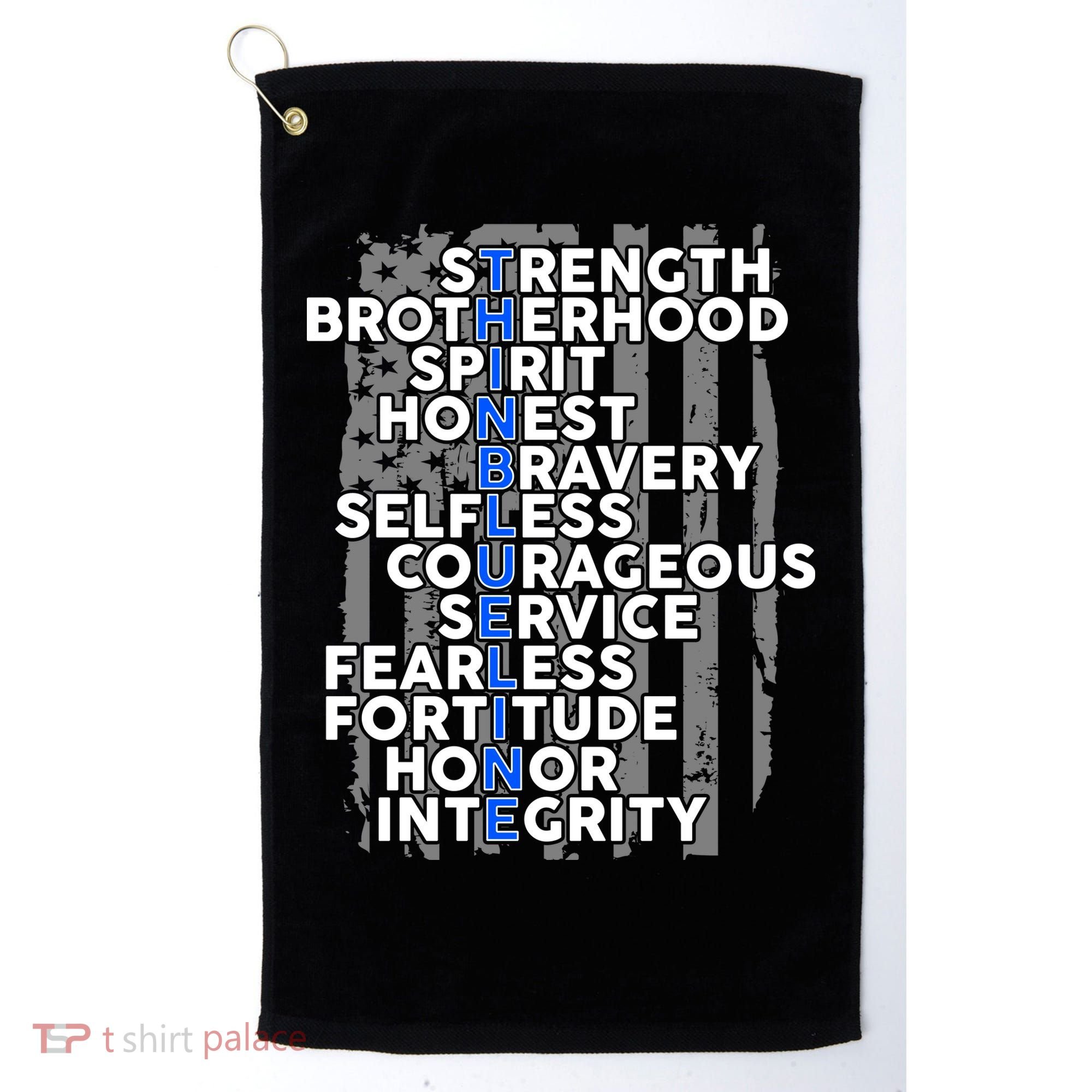 Support The Thin Blue Line US Flag Golf Towel