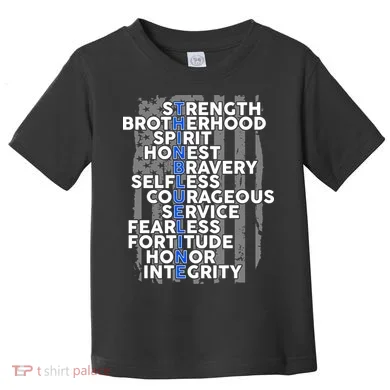 Support The Thin Blue Line US Flag Toddler T-Shirt