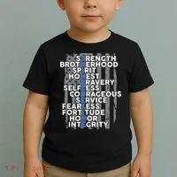 Support The Thin Blue Line US Flag Toddler T-Shirt thumb 2