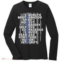 Support The Thin Blue Line US Flag Women's Long Sleeve Shirt thumb 0