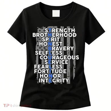 Support The Thin Blue Line US Flag Women's T-Shirt