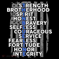 Support The Thin Blue Line US Flag Kids Hoodie thumb 5