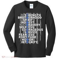 Support The Thin Blue Line US Flag Kids Long Sleeve Shirt thumb 0