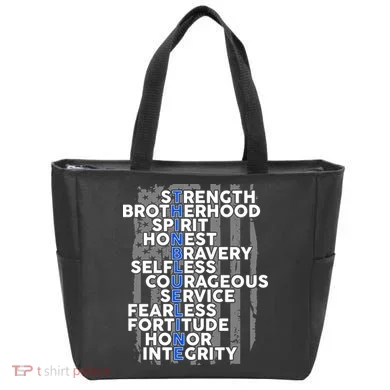 Support The Thin Blue Line US Flag Tote Bag
