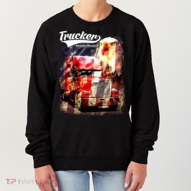 Support Trucker Made In USA Eagle Flag Women's Sweatshirt