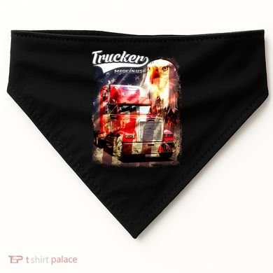 Support Trucker Made In USA Eagle Flag USA-Made Doggie Bandana
