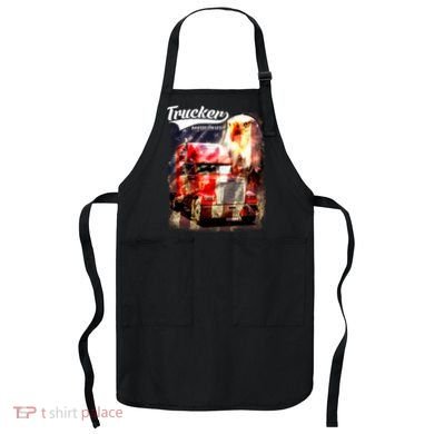 Support Trucker Made In USA Eagle Flag Apron