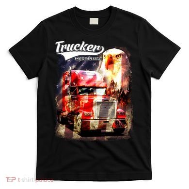 Support Trucker Made In USA Eagle Flag T-Shirt