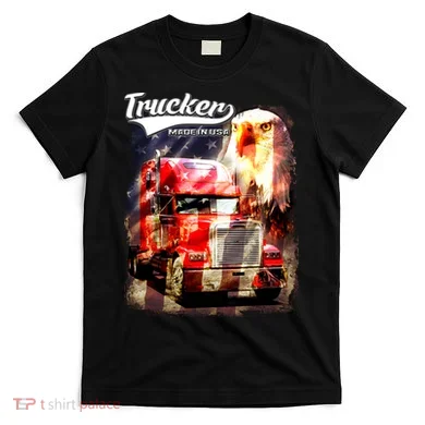 Support Trucker Made In USA Eagle Flag T-Shirt