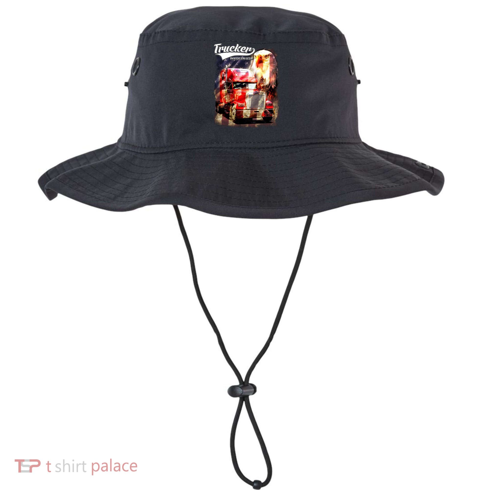 Support Trucker Made In USA Eagle Flag Bucket Hat