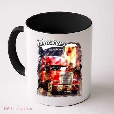 Support Trucker Made In USA Eagle Flag Coffee Mug