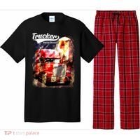Support Trucker Made In USA Eagle Flag Pajama Set thumb 0