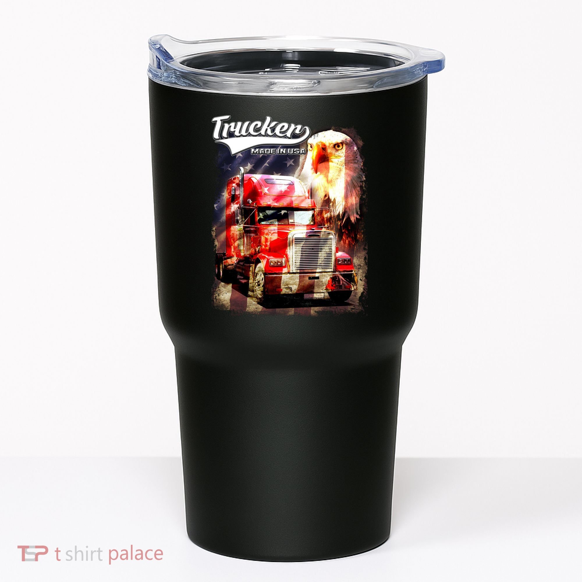 Support Trucker Made In USA Eagle Flag Tumbler