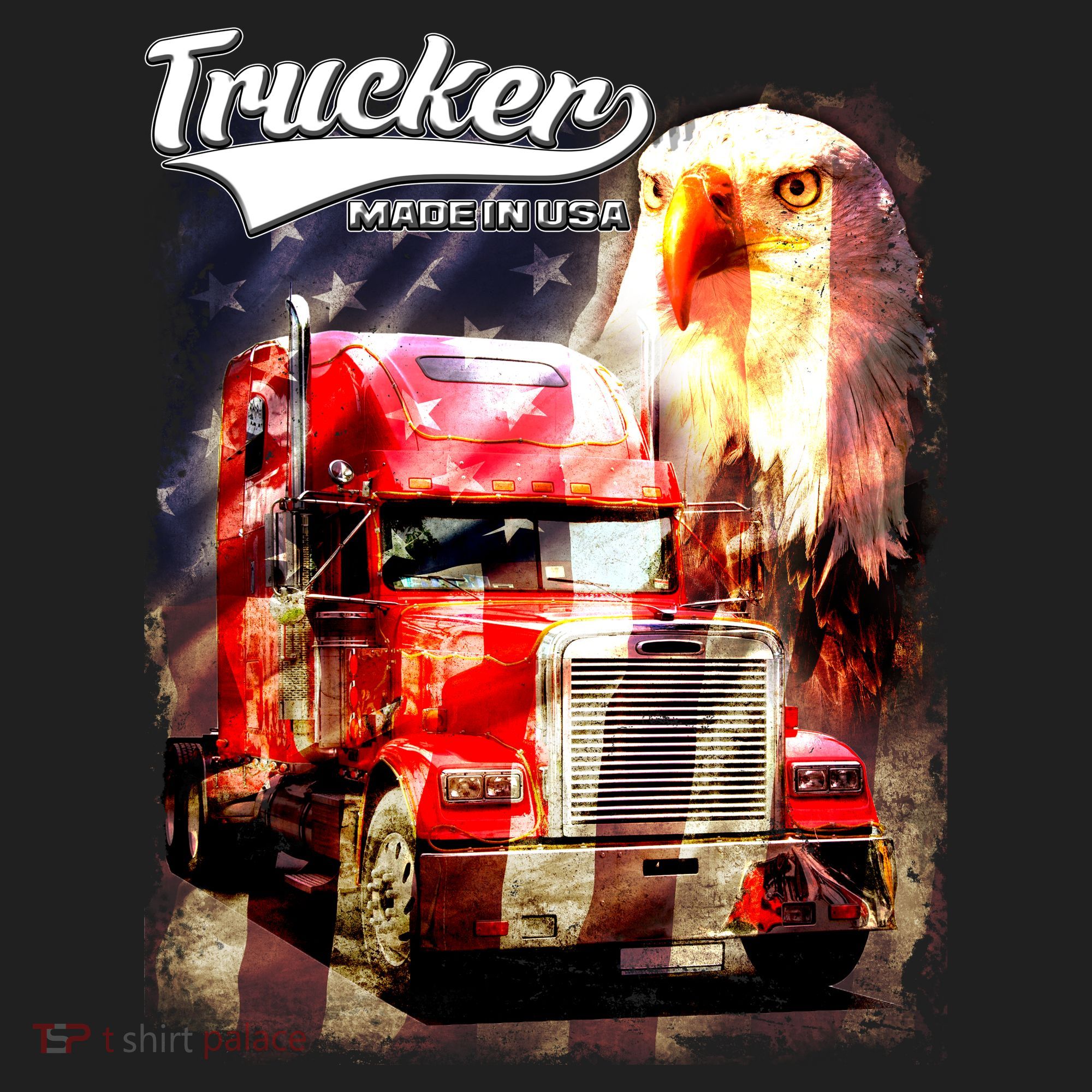 Support Trucker Made In USA Eagle Flag Tumbler