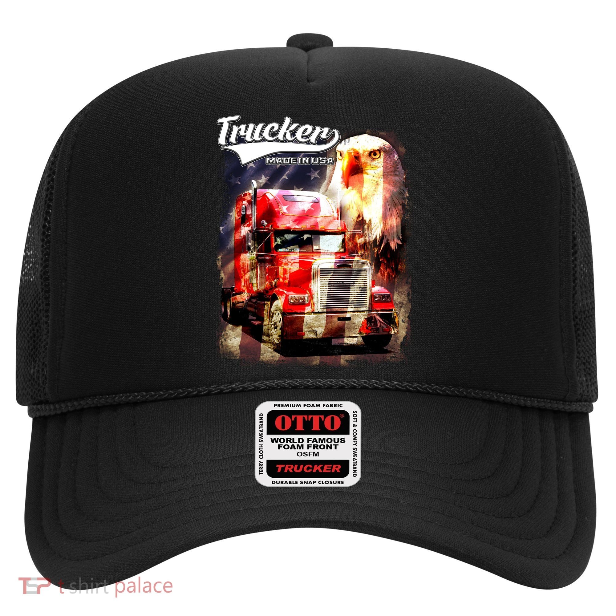 Support Trucker Made In USA Eagle Flag Hat