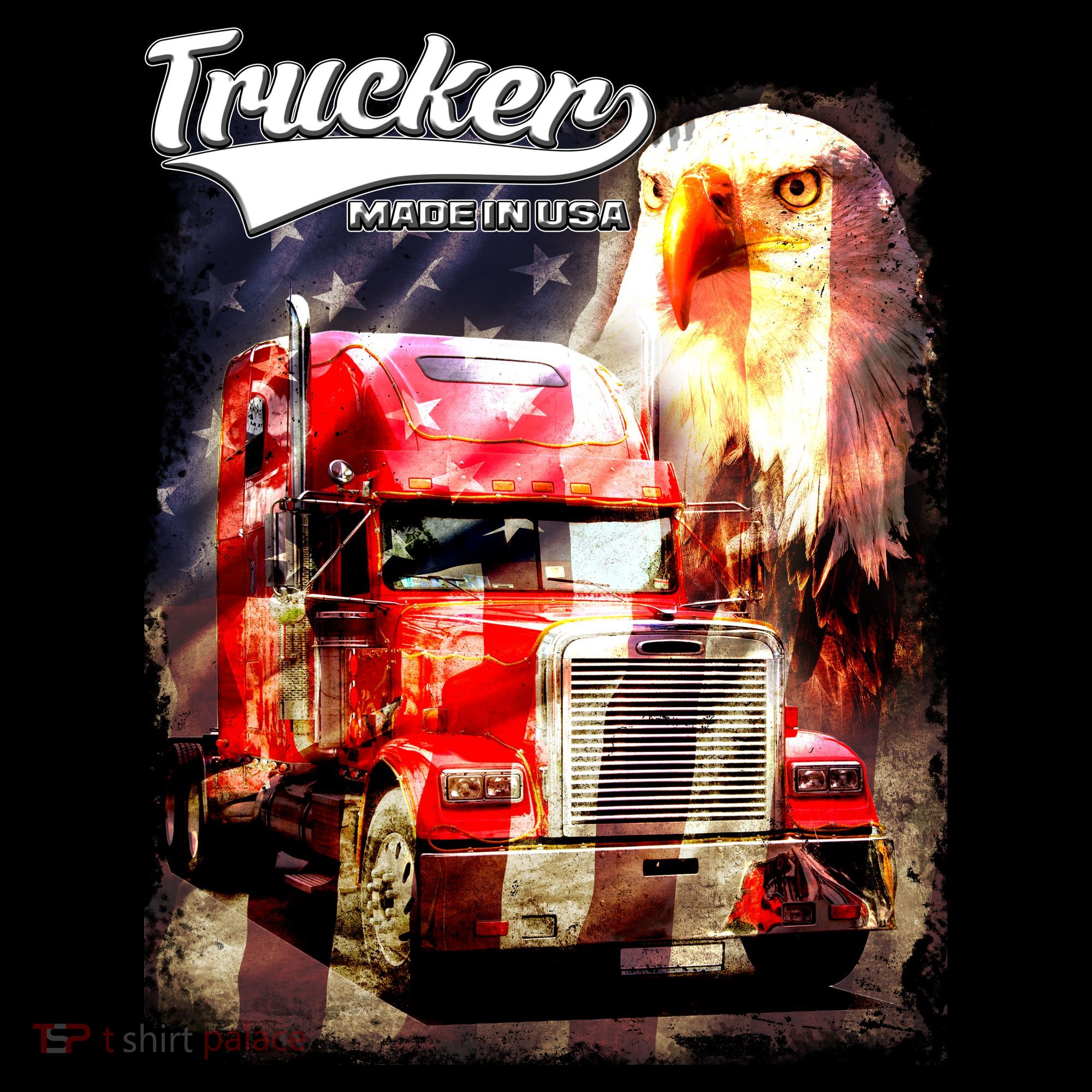 Support Trucker Made In USA Eagle Flag Tank Top