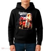 Support Trucker Made In USA Eagle Flag Kids Hoodie thumb 4