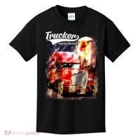 Support Trucker Made In USA Eagle Flag Kids T-Shirt thumb 0