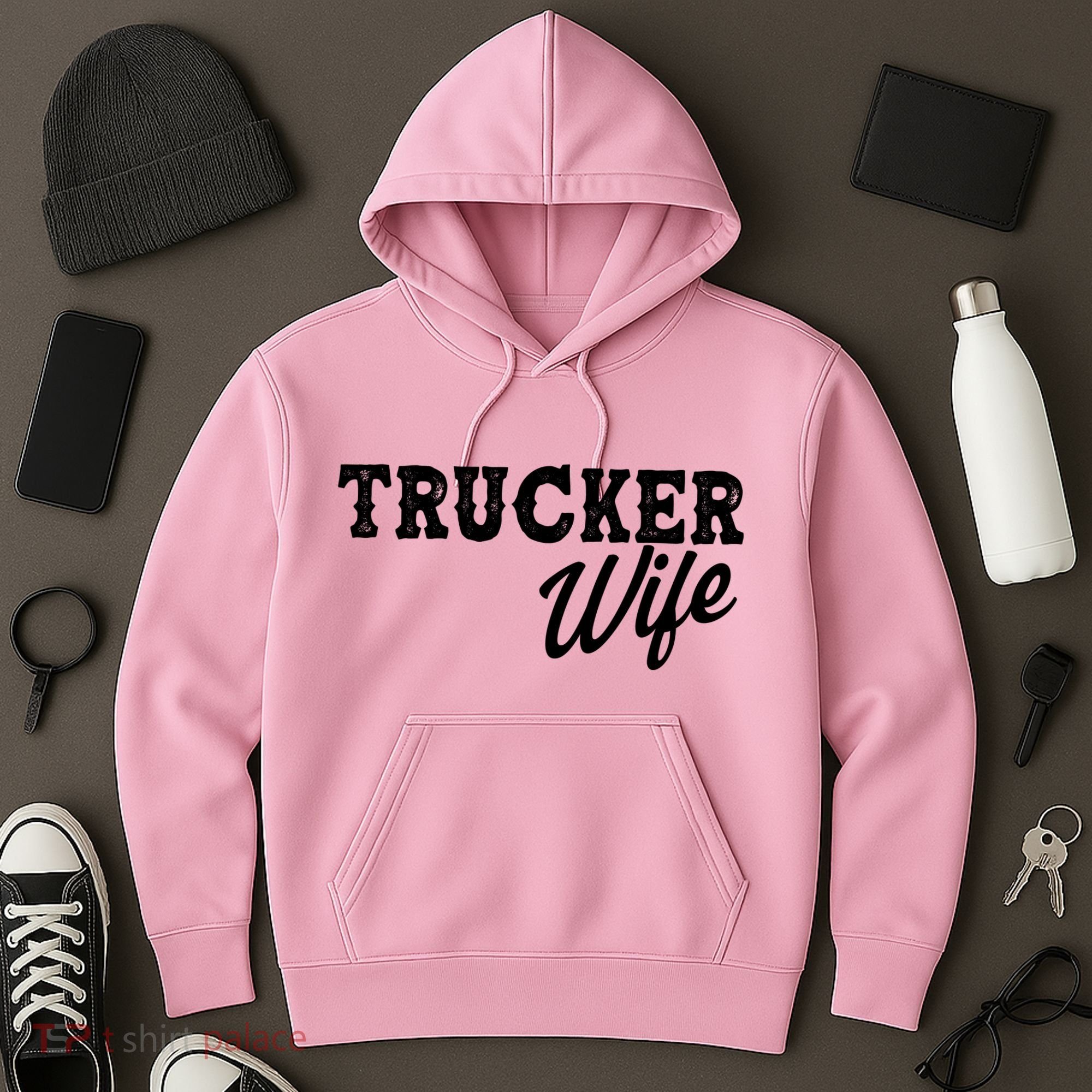 Support Trucker WIfe Hoodie